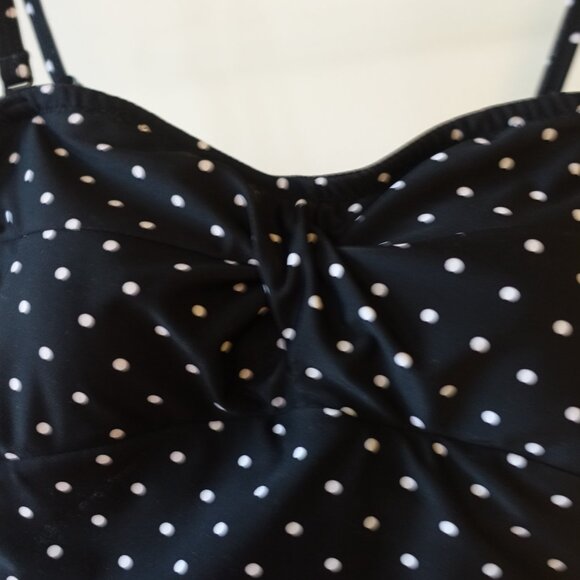 Christina tankini twist-front tummy ruched Swimwear Swim Polka dot print 6 XS - Picture 2 of 10